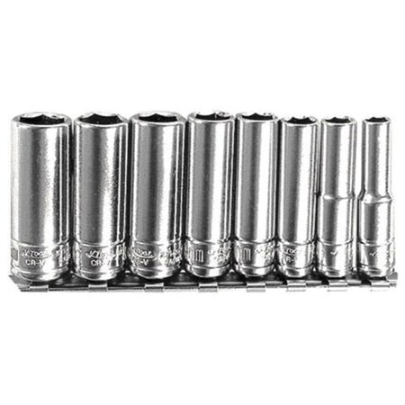 KEEN 8 Piece 1/4 Inch Drive 6 Point Metric Deep Socket Set KE2566300